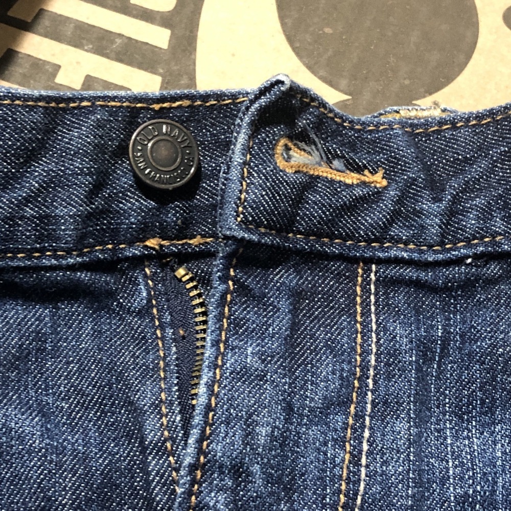 OLD NAVY Denim Jeans Mini Skirt Womens Size 6 Medium Wash Front & Back Pockets - Picture 3 of 13